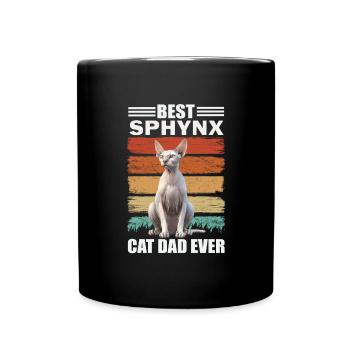 Sphynx Papa Cat - Full Colour Mug - black - Front
