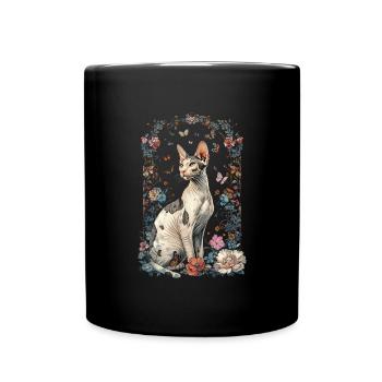 Cornish Rex Katze - Tasse einfarbig - Schwarz - Vorne