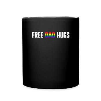Kostenlose Papa-Umarmungen LGBTQ Regenbogen LGBTQ - Tasse einfarbig - Schwarz - Vorne