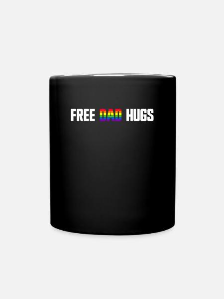 Kostenlose Papa-Umarmungen LGBTQ Regenbogen LGBTQ - Tasse einfarbig - Schwarz