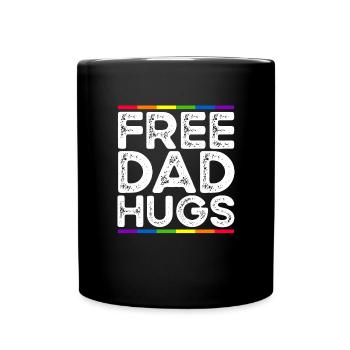 Kostenlose Papa-Umarmungen LGBTQ Regenbogen LGBTQ - Tasse einfarbig - Schwarz - Vorne