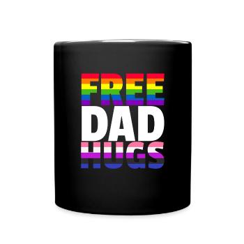 Kostenlose Papa-Umarmungen LGBTQ Regenbogen LGBTQ - Tasse einfarbig - Schwarz - Vorne
