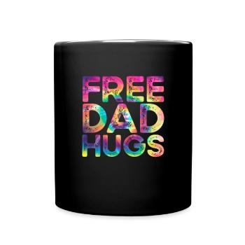 Kostenlose Dad Hugs LGBTQ Tye Dye LGBTQ Kostenlose - Tasse einfarbig - Schwarz - Vorne