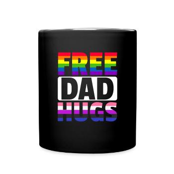 Kostenlose Papa-Umarmungen LGBTQ Regenbogen LGBTQ - Tasse einfarbig - Schwarz - Vorne