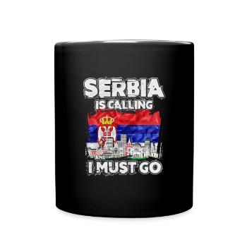 Serbien - Tasse einfarbig - Schwarz - Vorne