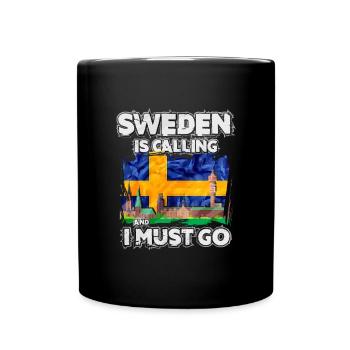 Schweden - Tasse einfarbig - Schwarz - Vorne