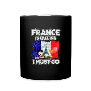 Frankreich - Tasse einfarbig - Schwarz - Vorne