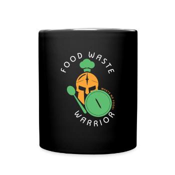 Food Waste Warrior Essen Verschwendung - Full Colour Mug - black - Front