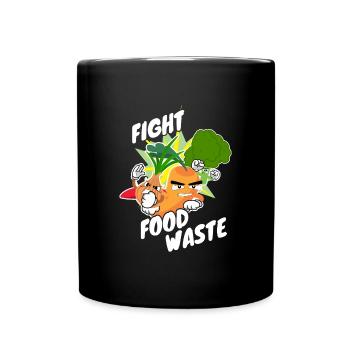 Fight Food Waste Essen Verschwendung - Full Colour Mug - black - Front