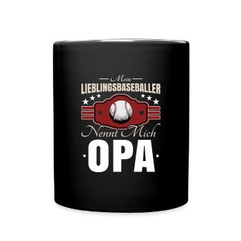 Baseball Opa - Tasse einfarbig - Schwarz - Vorne