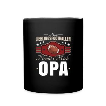 Football Opa - Tasse einfarbig - Schwarz - Vorne