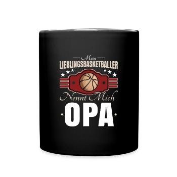 Basketball Opa - Tasse einfarbig - Schwarz - Vorne