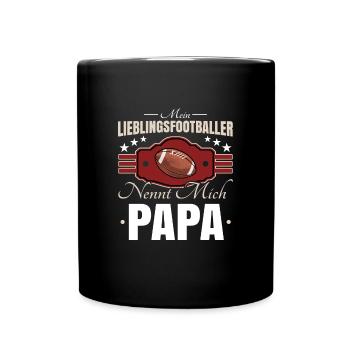 Football Papa - Tasse einfarbig - Schwarz - Vorne