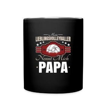 Volleyball Papa - Tasse einfarbig - Schwarz - Vorne