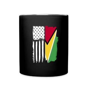 Guyana-amerikanische Flagge Guyana-Amerikanisch-Gu - Tasse einfarbig - Schwarz - Vorne
