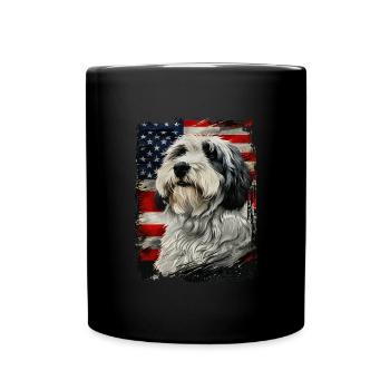 American Flag Bobtail - Full Colour Mug - black - Front