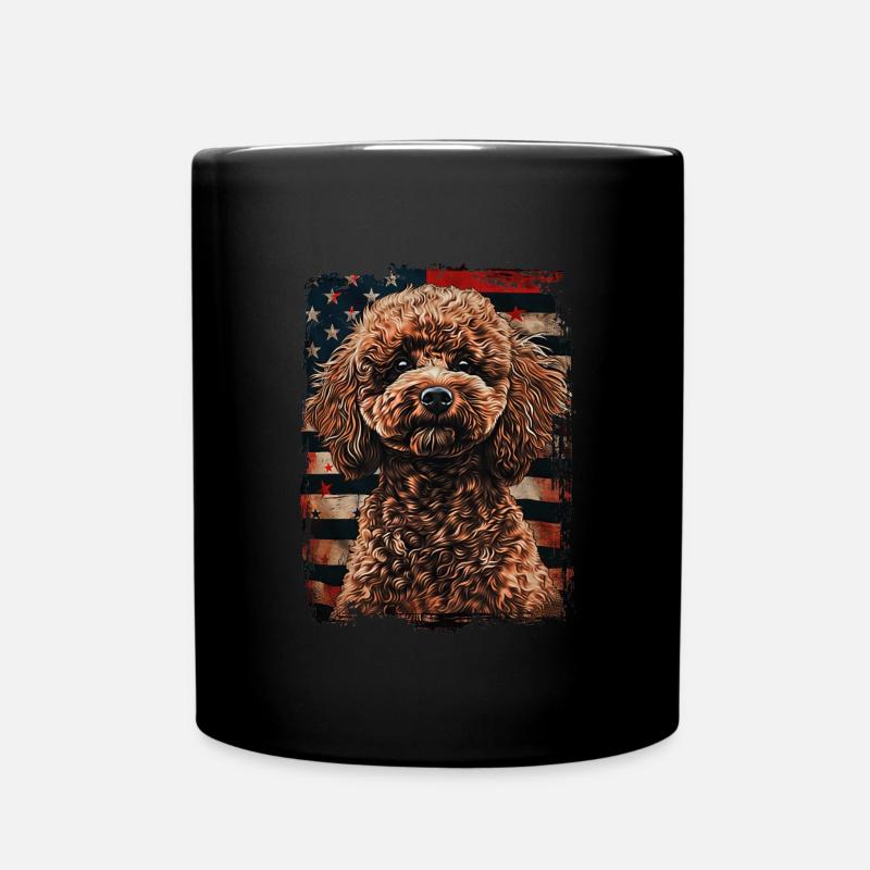 Pudel Amerika Usa - Tasse einfarbig - Schwarz