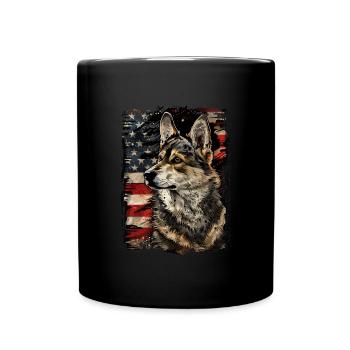 Vallhund suédois-Amérique États-Unis - Mug uni - noir - Devant