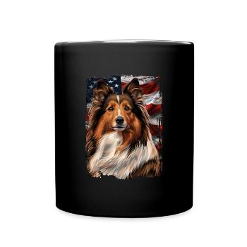 Shetland Sheepdog America Usa - Full Colour Mug - black - Front