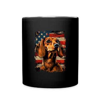 Dachshund America Usa - Full Colour Mug - black - Front