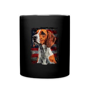 Englischer Foxhound, Amerika Usa - Tasse einfarbig - Schwarz - Vorne