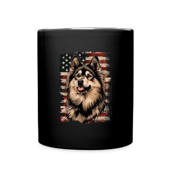 Finnish Lapphund, America Usa - Full Colour Mug - black - Front