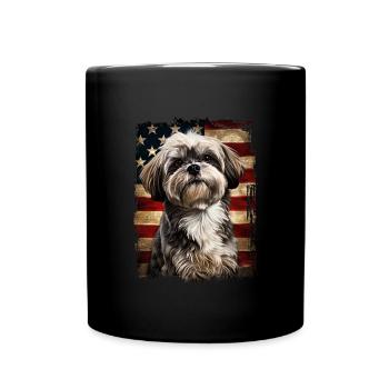 Lhasa Apso Amerika Usa - Tasse einfarbig - Schwarz - Vorne