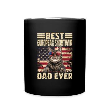 Papa européen à poil court - Mug uni - noir - Devant