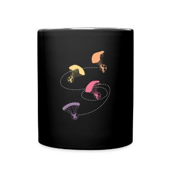 Paramotor Flying Paragliding - Full Colour Mug - black - Front