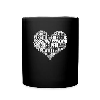 Stellvertretender Schulleiter Word Cloud Heart - Tasse einfarbig - Schwarz - Vorne