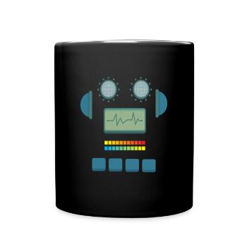 Roboter Kostüm Robotik Technik - Tasse einfarbig - Schwarz - Vorne
