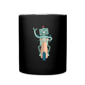 Süßer Roboter Robotik Technik - Tasse einfarbig - Schwarz - Vorne