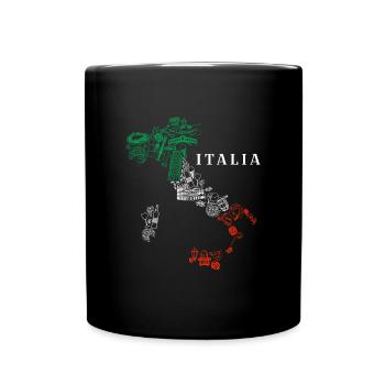 Carte de l’Italie Italien Italien - Mug uni - noir - Devant