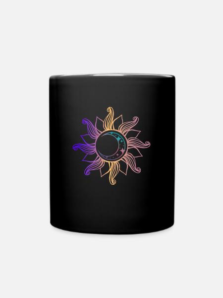 Mond in Sonne Spirituell Universum - Tasse einfarbig - Schwarz