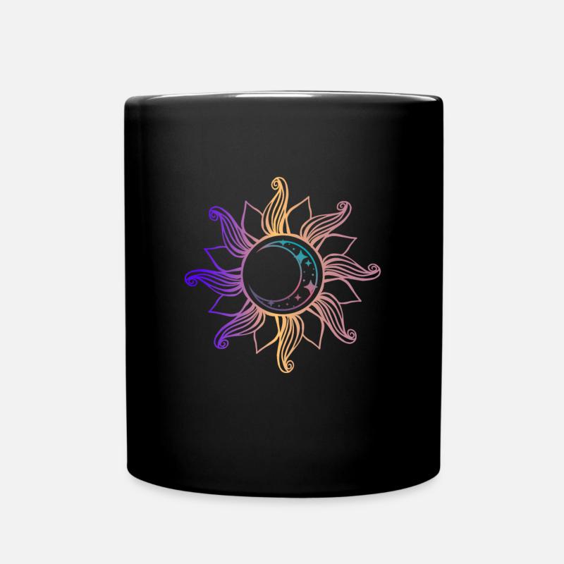 Mond in Sonne Spirituell Universum - Tasse einfarbig - Schwarz