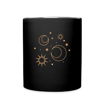 Univers des étoiles du soleil et de la lune - Mug uni - noir - Devant