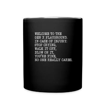 Gen-X-Spielplatz, Herren-Generation-X-Spielplatz - Tasse einfarbig - Schwarz - Vorne