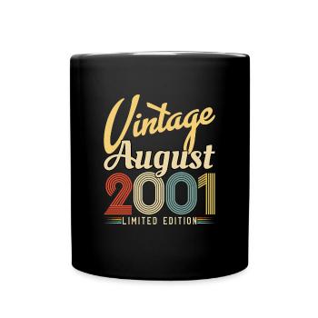 Août 2001 Vintage Rétro Cadeau Anniversaire 2001 - Mug uni - noir - Devant