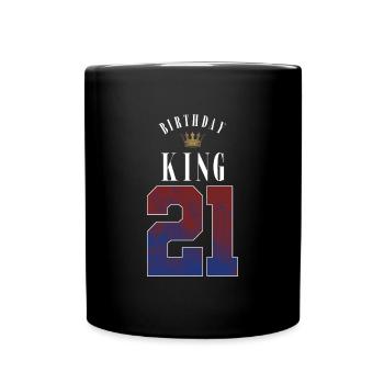 Anniversaire Roi 21 ans 21e anniversaire Cadeau - Mug uni - noir - Devant