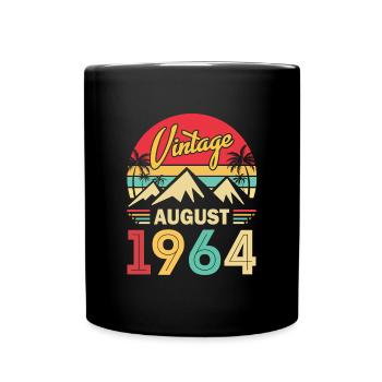 60 Year Old Birthday August 1964 Vintage Men Woman - Full Colour Mug - black - Front