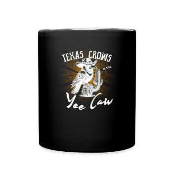 Krähe Texas Crows USA Rabe Yee Caw Kaktus - Tasse einfarbig - Schwarz - Vorne