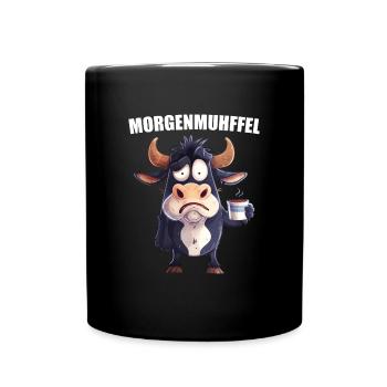 Morning Grouch Morning Muhffel Chemise de sommeil pour vache au café - Mug uni - noir - Devant