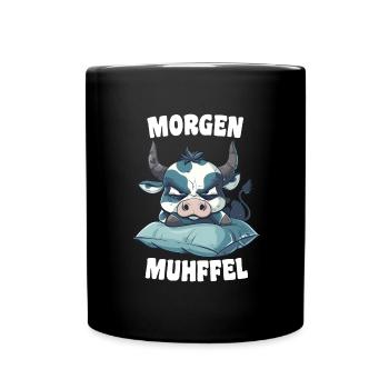 Morning Muhffel Morning Grouch Coffee Cow Sleep Shirt - Full Colour Mug - black - Front