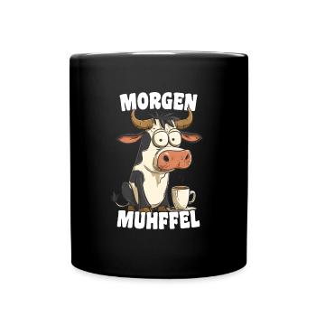 Morning Muhffel Morning Grouch Funny Cow Coffee - Full Colour Mug - black - Front