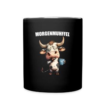Morning Grouch Morning Muhffel Chemise de sommeil pour vache au café - Mug uni - noir - Devant