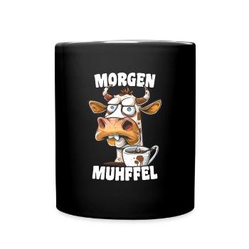 Morning Muhffel Morning Grouch Funny Coffee Cow - Full Colour Mug - black - Front