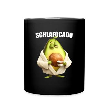Schlafocado Avocado Kaffee Morgenmuffel Geschenk - Tasse einfarbig - Schwarz - Vorne