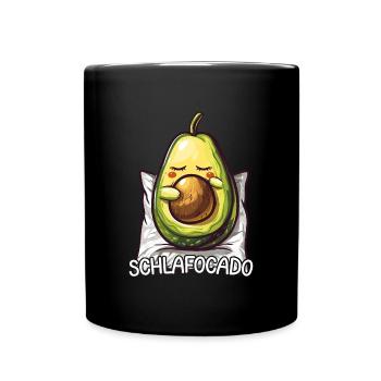 Schlafocado Avocado Morgenmuffel Kaffee Geschenk - Tasse einfarbig - Schwarz - Vorne