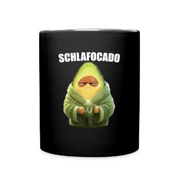 Avocado Schlafocado Kaffee Morgenmuffel Geschenk - Tasse einfarbig - Schwarz - Vorne