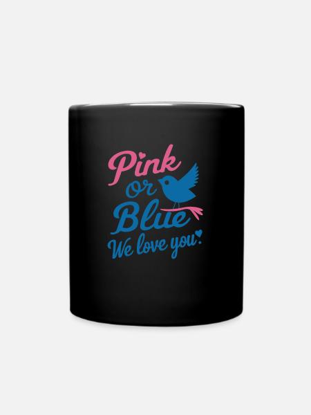 Gender Reveal Party Pink or Blue für die Gender - Tasse einfarbig - Schwarz